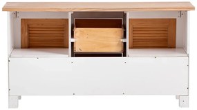 furniture-nabytek.cz - Masívna skrinka pod umývadlo Capera z borovice a MDF, lakovaná, biela a hnedá – 140×45×75 cm