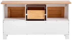 furniture-nabytek.cz - Masívna skrinka pod umývadlo Capera z borovice a MDF, lakovaná, biela a hnedá – 140×45×75 cm