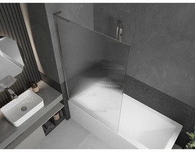 Mexen Next L, 1-krídlová vaňová zástena 100 x 150 cm, 6mm sklo s rebrovým vzorom, chrómový profil, 895-100-000-03-09-01