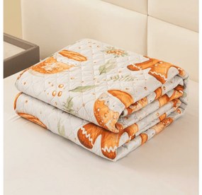 Prehoz na posteľ WINTER GINGERMAN, biely Rozmer: 170 x 210 cm