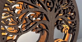 Drevená lampa na nočný stolík Strom