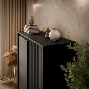 VYSOKÁ KOMODA RAYMOND 3D ČIERNA MATNÁ 103 cm