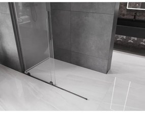 Mexen Velar, posuvné dvere do otvoru typ Walk-In 160 cm, 8mm číre sklo, grafitová matná, 871-160-000-03-66