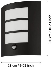 Nástenné vonkajšie svietidlo (výška 26 cm) CITY – EGLO