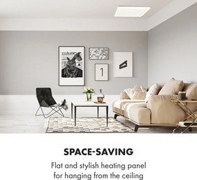 Klarstein Midnight Sun, infračervený stropný ohrievač, 70,5 x 70,5 cm, 350 W, biely