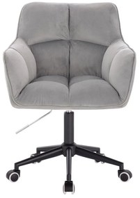 LuxuryForm DESIGN Kreslo AMALFI VELUR na čiernej podstave s kolieskami - svetlo šedé