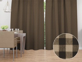 Biante Bavlnený záves Olivia OL-019 Hnedo-béžová kocka malá 140x140 cm