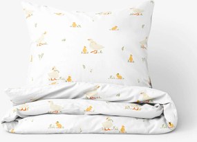 Goldea veľkonočné bavlnené posteľné obliečky - kačice 200 x 200 a 2ks 70 x 90 cm