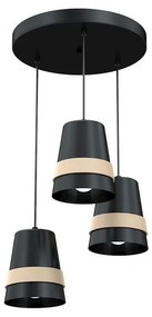 Luster na lanku VENEZIA 3xE27/60W/230V čierna