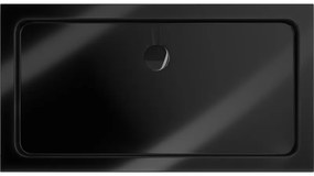 Mexen Flat, akrylátová sprchová vanička 120x70x5 cm SLIM, čierna, čierny sifón, 40707012B