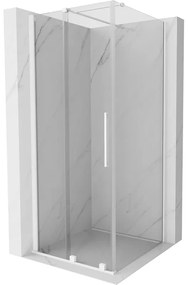 Mexen Velar, sprchový kút s posuvnými dverami 90(dvere) x 90(stena) cm, 8mm číre sklo, biela, 871-090-090-01-20