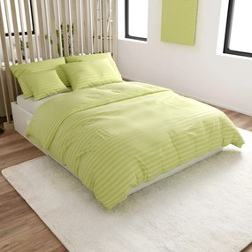 Hotelové obliečky z mikrovlákna JASMINE pistáciové - prúžok 2 cm Rozmer obliečky: 2 ks 70 x 90 cm | 200 x 220 cm