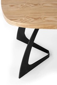 Rozkladací jedálenský stôl Veldon - dub prírodný / čierna
