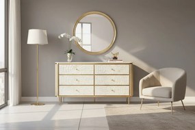 Komoda Stilig 160 cm slonovinová/zlatá