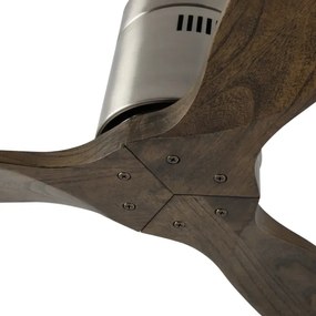 ZEVENTI - Stropný ventilátor SPELLO Wi-Fi Tuya chróm/dub + diaľkové ovládanie