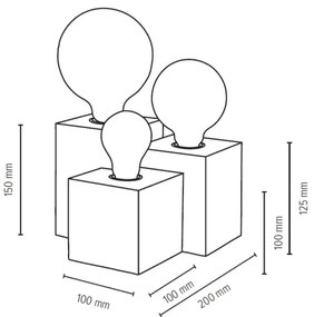 Spot-Light 2276374 - Stolová lampa VINCENT 3xE27/15W/230V dub
