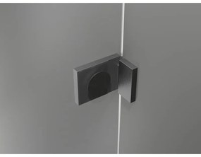 Mexen Lunar, polkruhový sprchový kút výklopný vľavo 80 x 70 cm, 8mm číre sklo, pištoľovo sivý kartáčovaný - 833-080L-070P-66-00