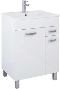 Kúpeľňová skrinka Uno Kyra 60 2D1S white