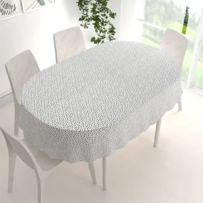 Biante Bavlnený oválny obrus Sandra SA-310 Čierne hviezdičky na bielom 140x200 cm