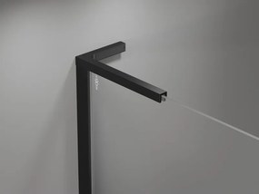 Mexen Mist L, päťuholníkový sprchový kút s krídlovými dverami, 100 x 80 cm, 8mm číre sklo, čierny profil, 8A8L-100-080-70-70-L