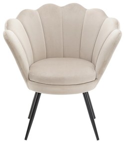 LuxuryForm DESIGN Kreslo FREY VELUR s čiernymi nohami - latte
