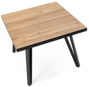 Čierny/prírodný konferenčný stolík s doskou v dubovom dekore 60x60 cm Sindi – Marckeric