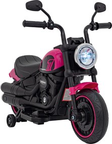 Ramiz Elektrická motorka Chopper FASTER pre deti ružová + FM rádio + audio panel + LED