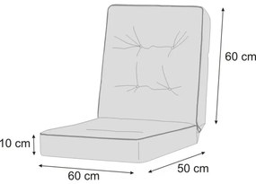 Vankúš na záhradnú hojdačku VENUS 60 cm béžový, ekolen