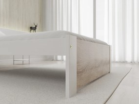 AKCIA Posteľ IKAROS 90 x 200 cm, biela/dub sonoma II. akosť