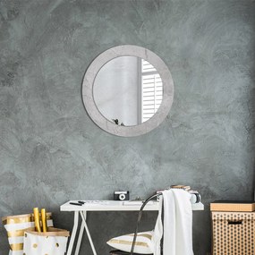 Okrúhle ozdobné zrkadlo na stenu Šedý cement fi 60 cm