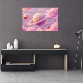 Obraz - Ružová planéta (90x60 cm)