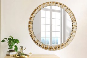 Okrúhle dekoračné zrkadlo s motívom Prírodný cop fi 80 cm