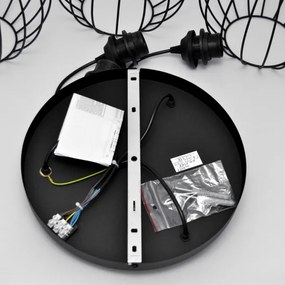 LED Luster na lanku MERCURE 3xE27/15W/230V ø 50 cm čierna