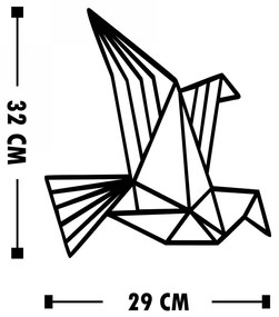 Nástenná dekorácia Oragami čierna