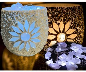 Mosaic LED lamp - svietnik polodrahokam Crystal KEG WINTER