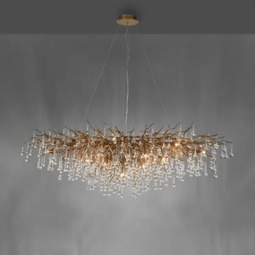 Paul Neuhaus 2031-11 - Luster na lanku ICICLE 15xG9/40W/230V 75x150 cm mosadz