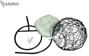 Závesné hojdacie kreslo pre mačky COCO - čierno béžové