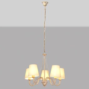 Luster na reťazi MALBO 5xE27/15W/230V béžová