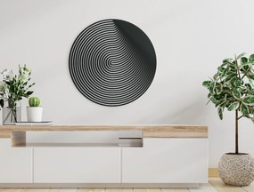drevko Drevený obraz Abstraktný gong Rozmer obrazu: 32,5 x 32,5 cm, Farba dekorácie: Čierna