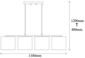 Luster na lanku VALIZ 4xE27/40W/230V