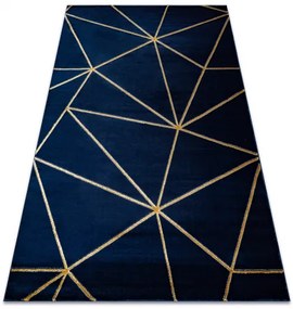 Koberec EMERALD exkluzívne 1013 glamour, štýlový geometrický tmavomodrý / zlato Veľkosť: 80x150 cm