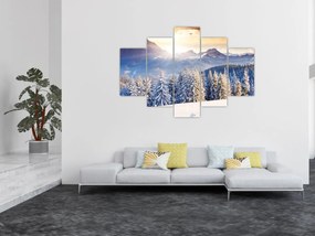 Obraz - Horská krajina v zime (150x105 cm)