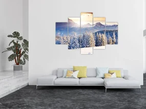Obraz - Horská krajina v zime (150x105 cm)