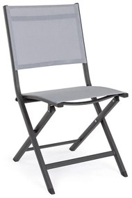 Sivá kovová záhradná stolička Elin – Bizzotto