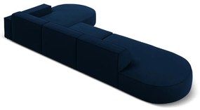 Modrá zamatová rohová pohovka (pravý roh) Jodie - Micadoni Home