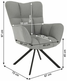 Kondela Dizajnové otočné kreslo, KOMODO, sivá/čierna