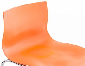Barová stolička Hoover - plast, kovové nohy chróm - Oranžová