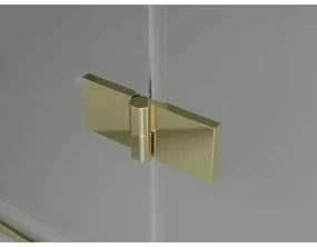 Mexen Lunar T, výklopný ľavý sprchový kút 140 x 100 cm, 8mm číre sklo, zlatý profil, 834T-140-100-50-00-L
