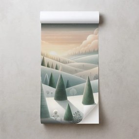 Samolepiaca tapeta zimná krajina s balónmi