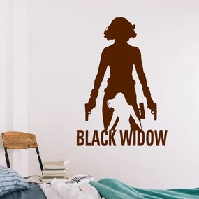 Veselá Stena Samolepka na stenu na stenu Black Widow silueta Farba: černá